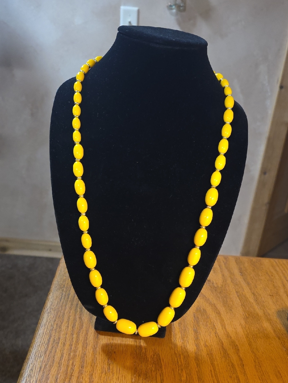 Genuine Lucite Yellow Beaded Necklace